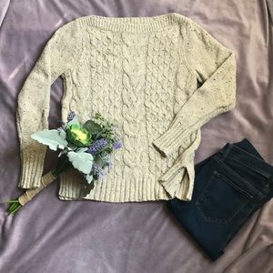 Cozy Oatmeal Cable Knit Sweater